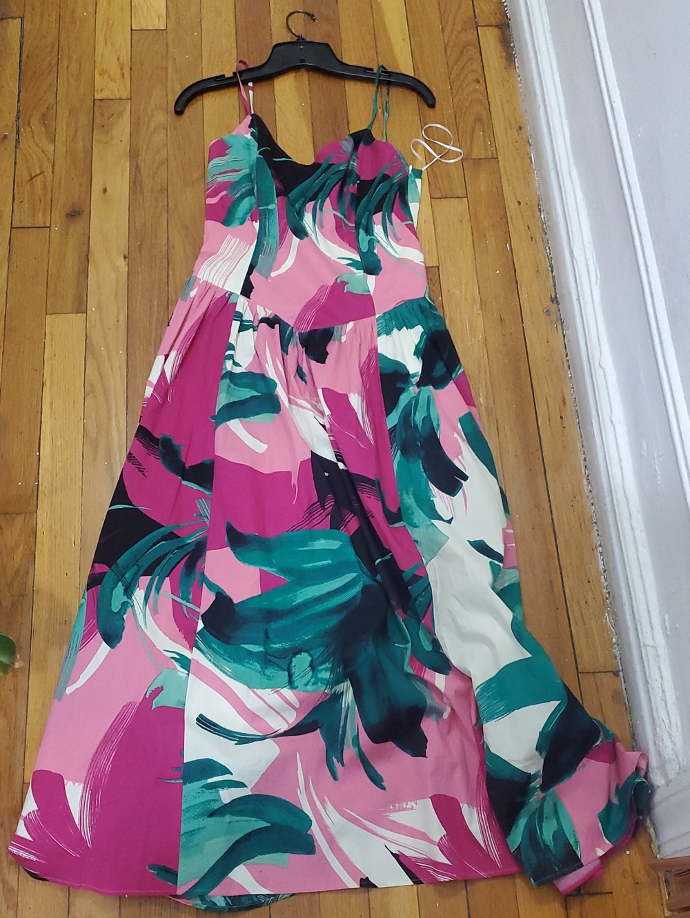 Floral Pink & Teal Summer Maxi Dress